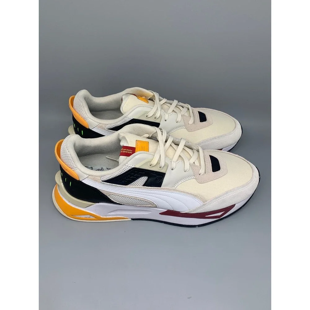 Puma Mirage‎ Sport Remix Ivory Black Orange Running Shoes 383234-03 Men's Sz 13